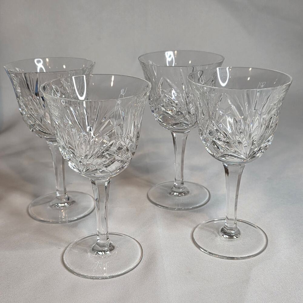 Gorham Crystal Cherrywood Clear Wine Glasses Set of 4 Preowned